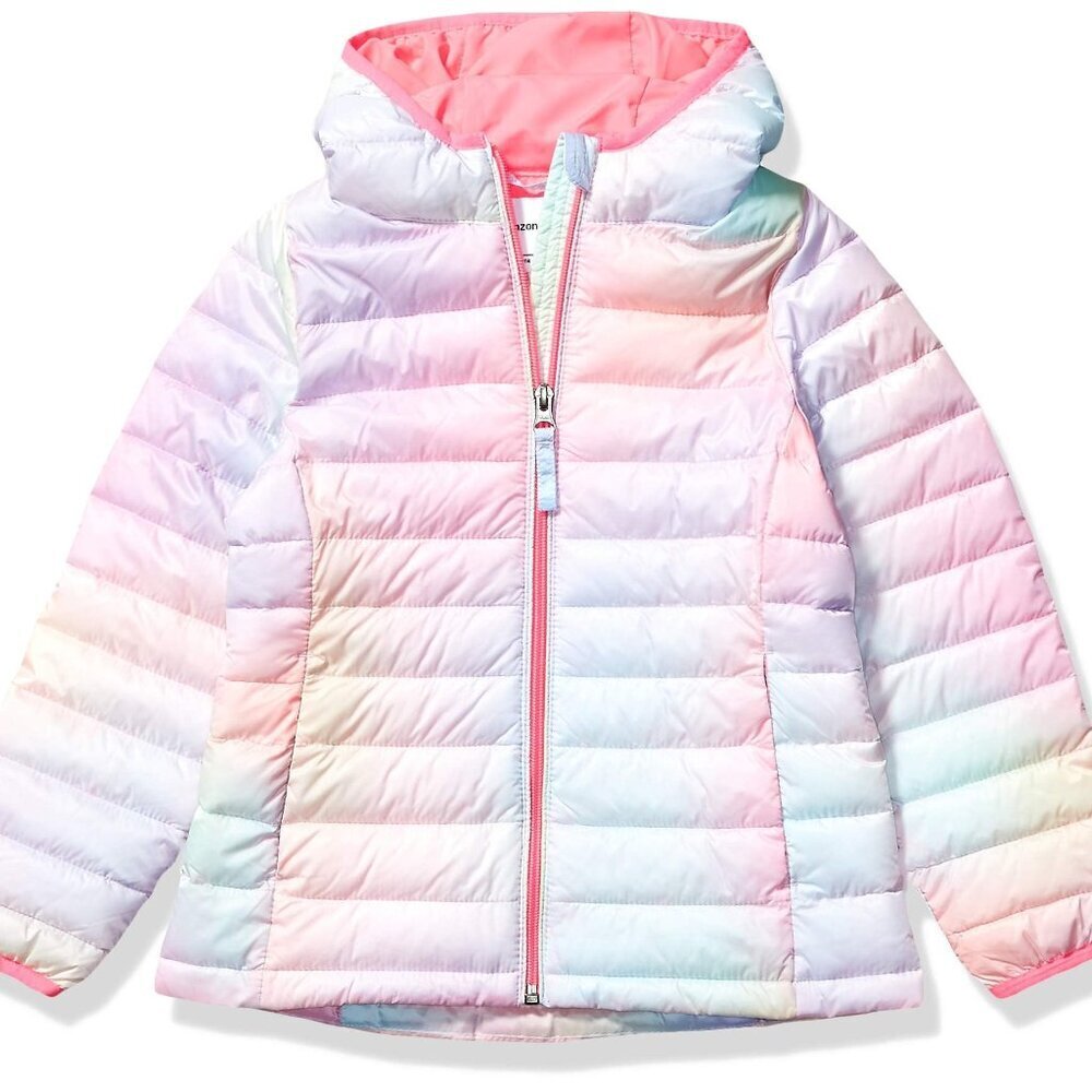 Lightweight Water-Resistant Packable Hooded Puffer Jacket Girls Toddler